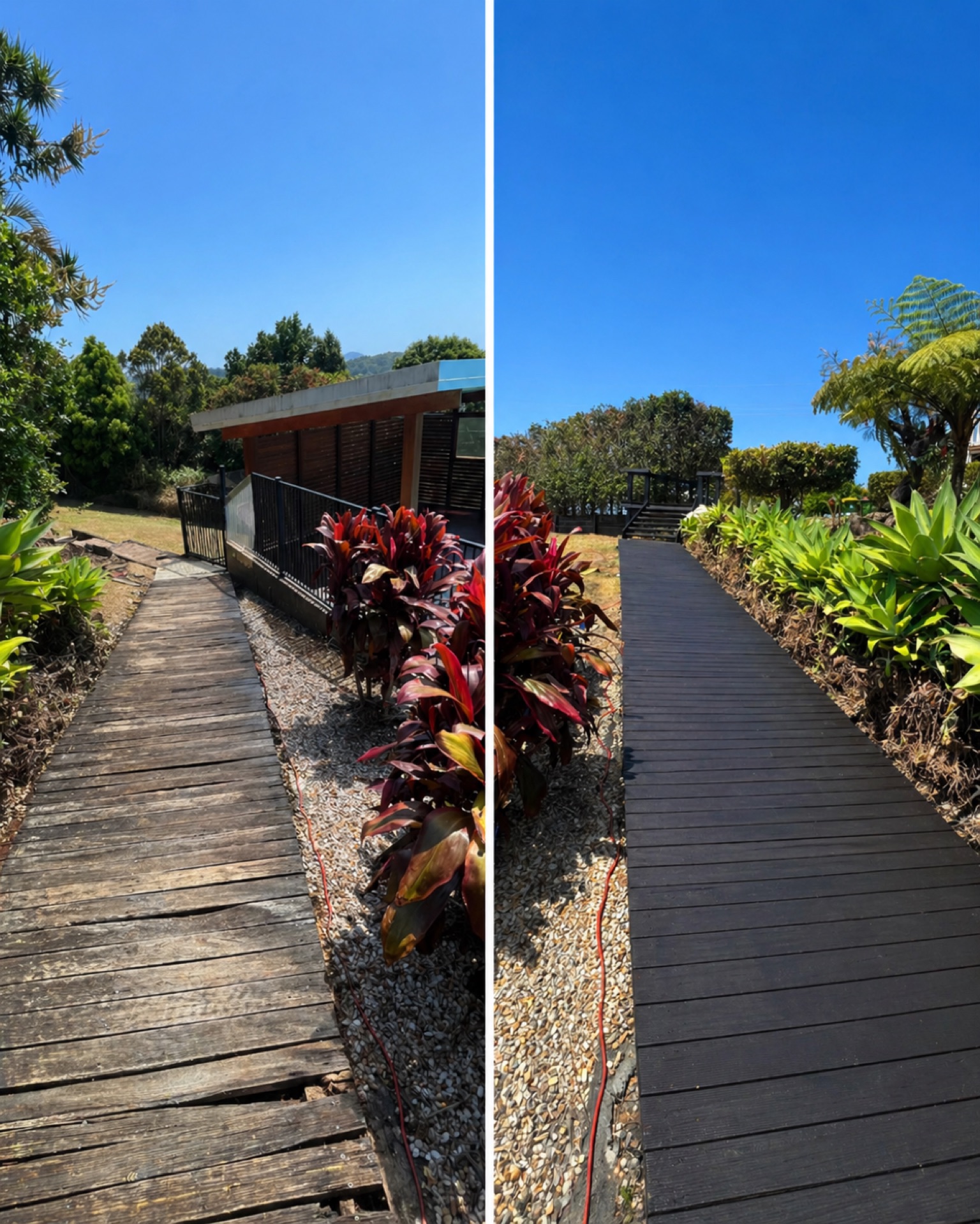 Timber deck clean and stain