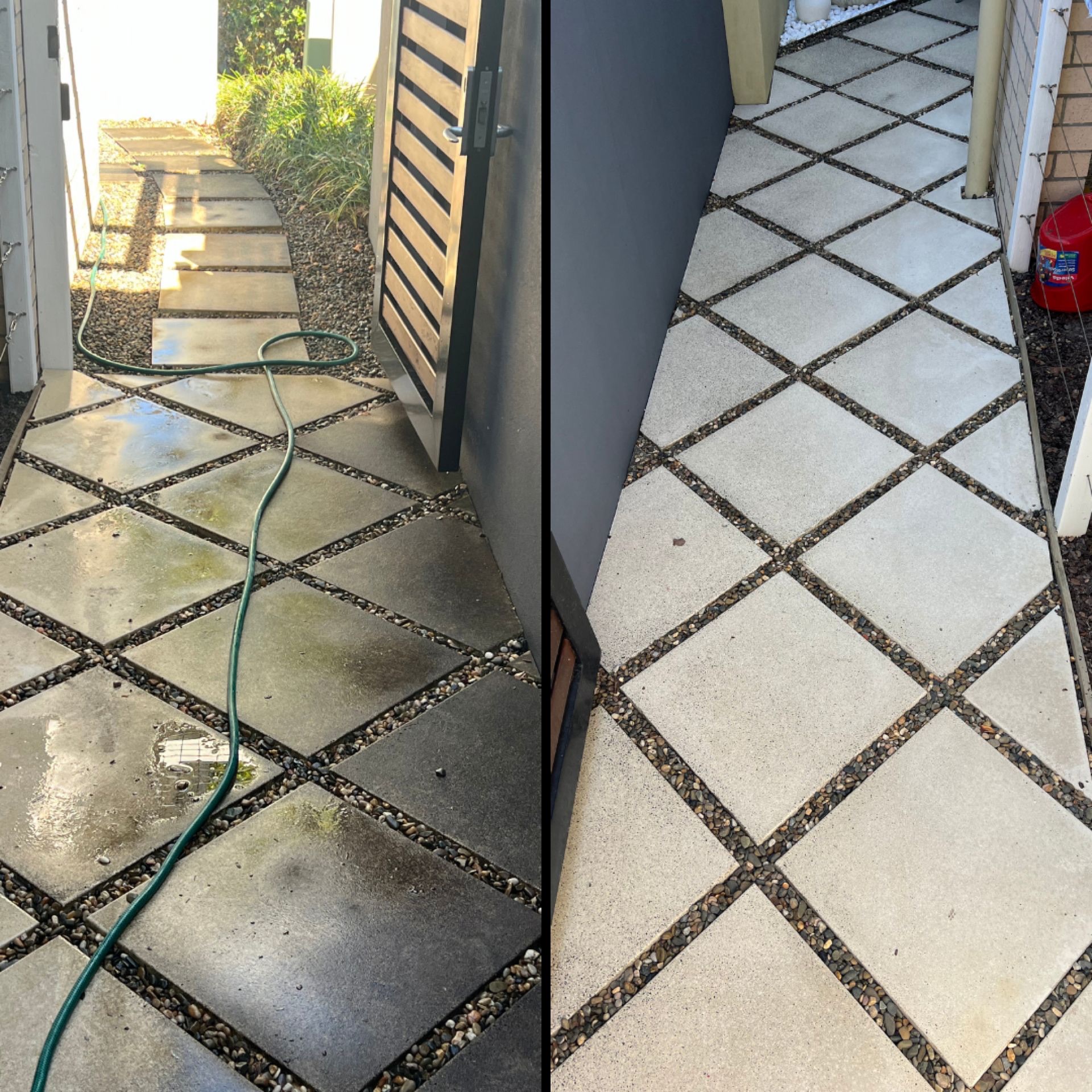 Diamond paver pathway restored