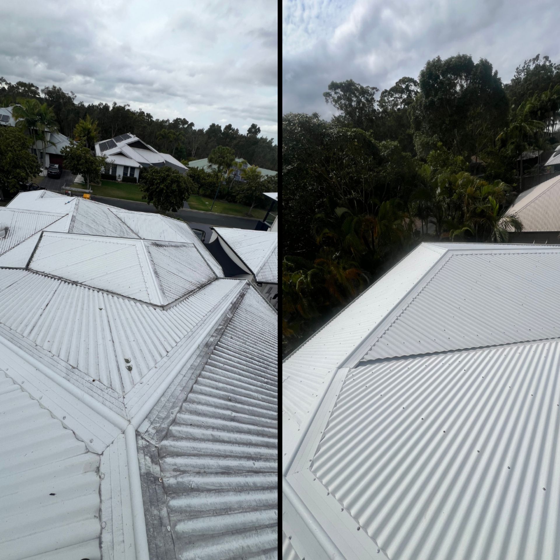 Double-storey Colorbond roof soft wash, Kingscliff